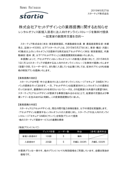 株式会社アセットデザインとの業務提携に関するお知らせ