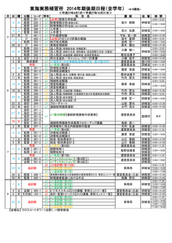 東海実務補習所 2014年期後期日程（全学年） -4/4現在-