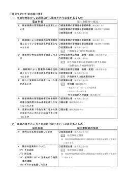 許可を受けた後の届出等（250KB）