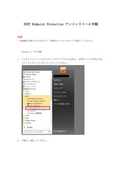 ESET アンインストールマニュアル