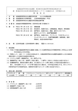 北海道高等学校文化連盟 第 39 回全道高等学校放送発表大会 兼 第 62