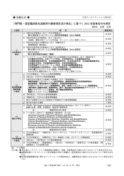 今年度 単位付与項目 - 日本リハビリテーション医学会