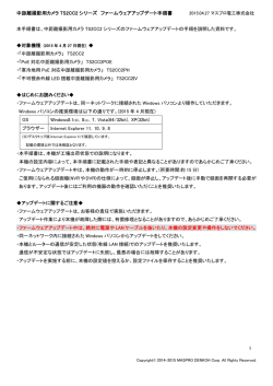 中距離撮影用カメラ TS2CC2 シリーズ ファームウェア
