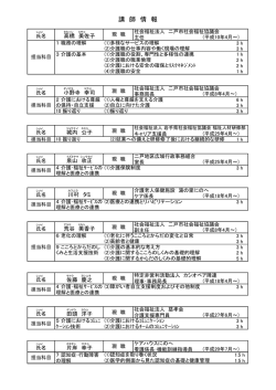別紙5「講師情報」 - 二戸地域職業訓練センター