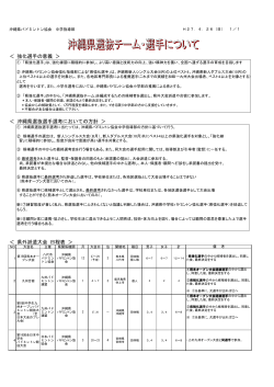 H27 沖縄県中学校バドミントン強化選手選考規定