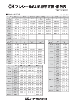 プレシールSUS継手定価・梱包表