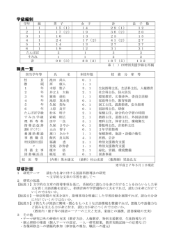 学級編制 職員一覧 研修計画
