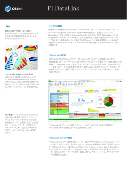 機能 ビジネスの課題 PI DataLinkの概要 PI DataLink Server