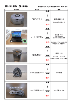 貸し出し備品一覧 - えびな市民活動センター