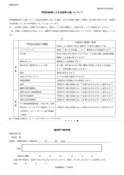 学校伝染病による出席停止扱いについて