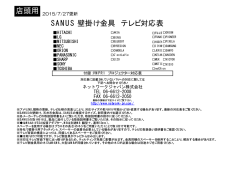 SANUS 壁掛け金具 テレビ対応表 店頭用