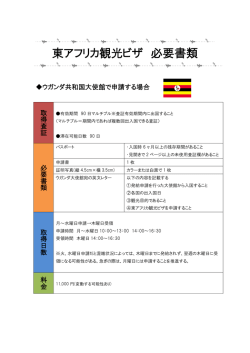 東アフリカ観光ビザ 必要書類