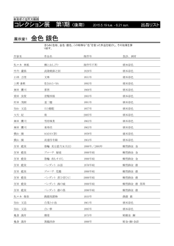 出品作品リスト（後期分）