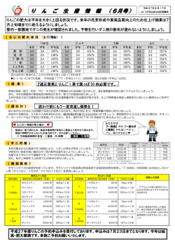 り ん ご 生 産 情 報 （6月号）