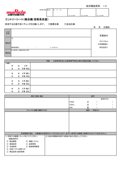エントリーシート（総合職 技術系志望）