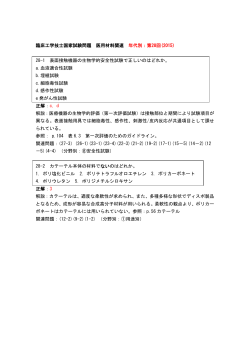 臨床工学技士国家試験問題 医用材料関連 年代別：第28回