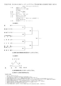 H27クラブカップ組合せ最新版 - 一般財団法人 長崎県バレーボール協会