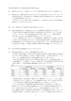 株式併合と単元株式数の変更に関するQ＆Aはこちらからご覧いただけ