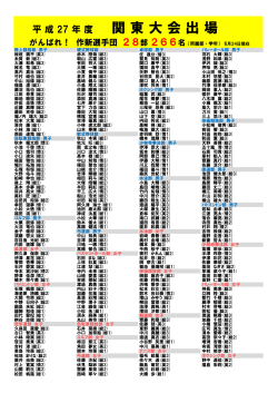 平 成 27 年 度 関 東 大 会 出 場