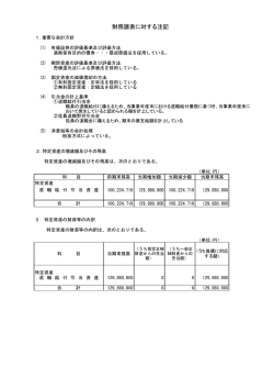 財務諸表に対する注記