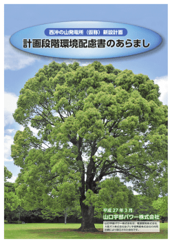 西沖の山発電所（仮称）新設計画 計画段階環境配慮書のあらまし（PDF