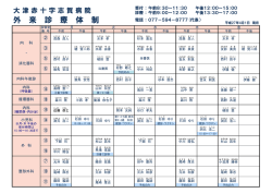 外来担当医表