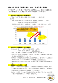 都城志布志道路（都城市域分）H27年度予算大幅増額