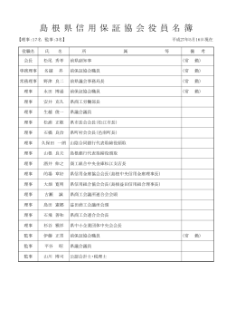 島 根 県 信 用 保 証 協 会 役 員 名 簿