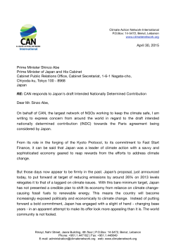 CAN responds to Draft Japanese INDC