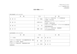 平成 27 年 6 月 19 日 コムシス通産株式会社 企画総務部 役員の異動
