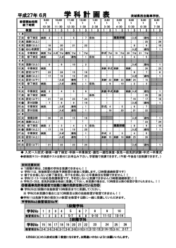 学科計画表 ～平成27年6月