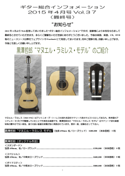 ギター総合インフォメーション2015年4月号Vol.37（最終号）