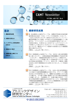 CAMT Newsletter No.6 - 大阪大学工学研究科原子分子イオン制御理工