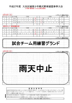 試合チーム用練習グランド - 大田区城南少年軟式野球連盟