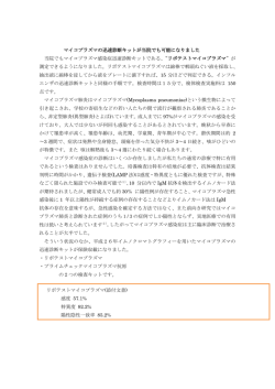マイコプラズマの迅速診断キットが当院でも可能になりました 当院でも