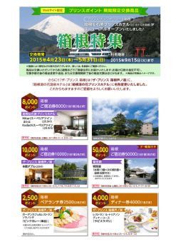プリンスポイント 期間限定交換商品 2015年4月23日（木） &sim;5月31日（日）