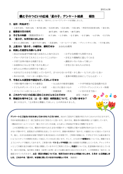 親と子のつどいの広場「星の子」アンケート結果 報告