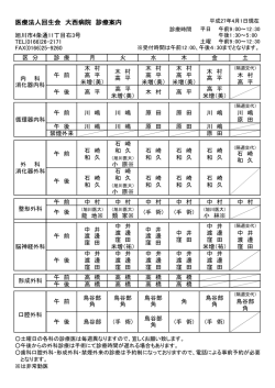 医療法人回生会 大西病院 診療案内
