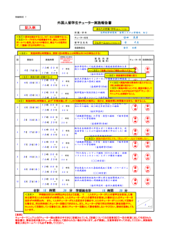 記入例 外国人留学生チューター実施報告書