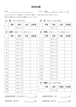 N式排尿記録用紙