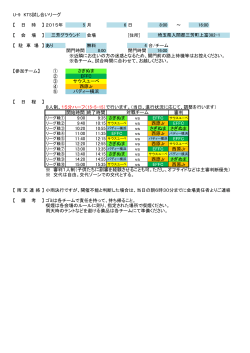 U-9 KTS試し合いリーグ 【 日 時 】2015年 5 月 6 日 8