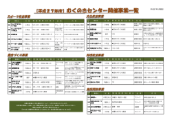 （平成27年3月現在） 事業名 対 象 会 場 内 容 101 卓球デー