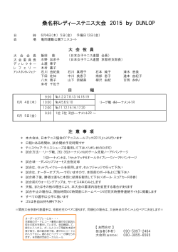 日程・注意事項 - 日本女子テニス連盟 京都府支部