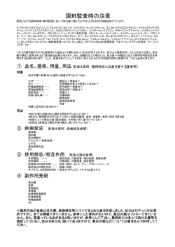 処方監査時の注意点①