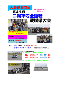 第45回二輪車安全運転愛媛県大会結果
