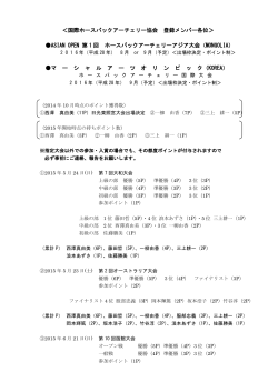 国際ホースバックアーチェリー協会 登録メンバー各位＞ ASIAN OPEN 第