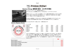 Newtone Strings 価格表（税別） 2015年4月現在