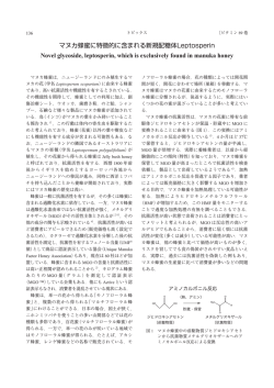 マヌカ蜂蜜に特徴的に含まれる新規配糖体Leptosperin Novel