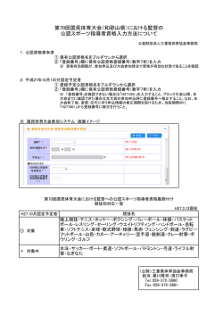 公認スポーツ指導者資格入力方法について 第70回
