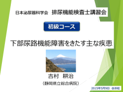 下部尿路機能障害をきたす主な疾患